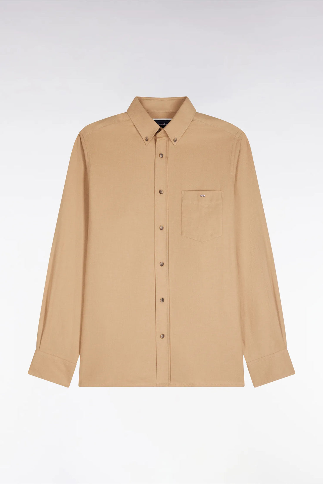 Eden Park  Men Plain Caramel Cotton Shirt with a Straight Cut SKU: H26CHECL0051_BEM15 Image 02