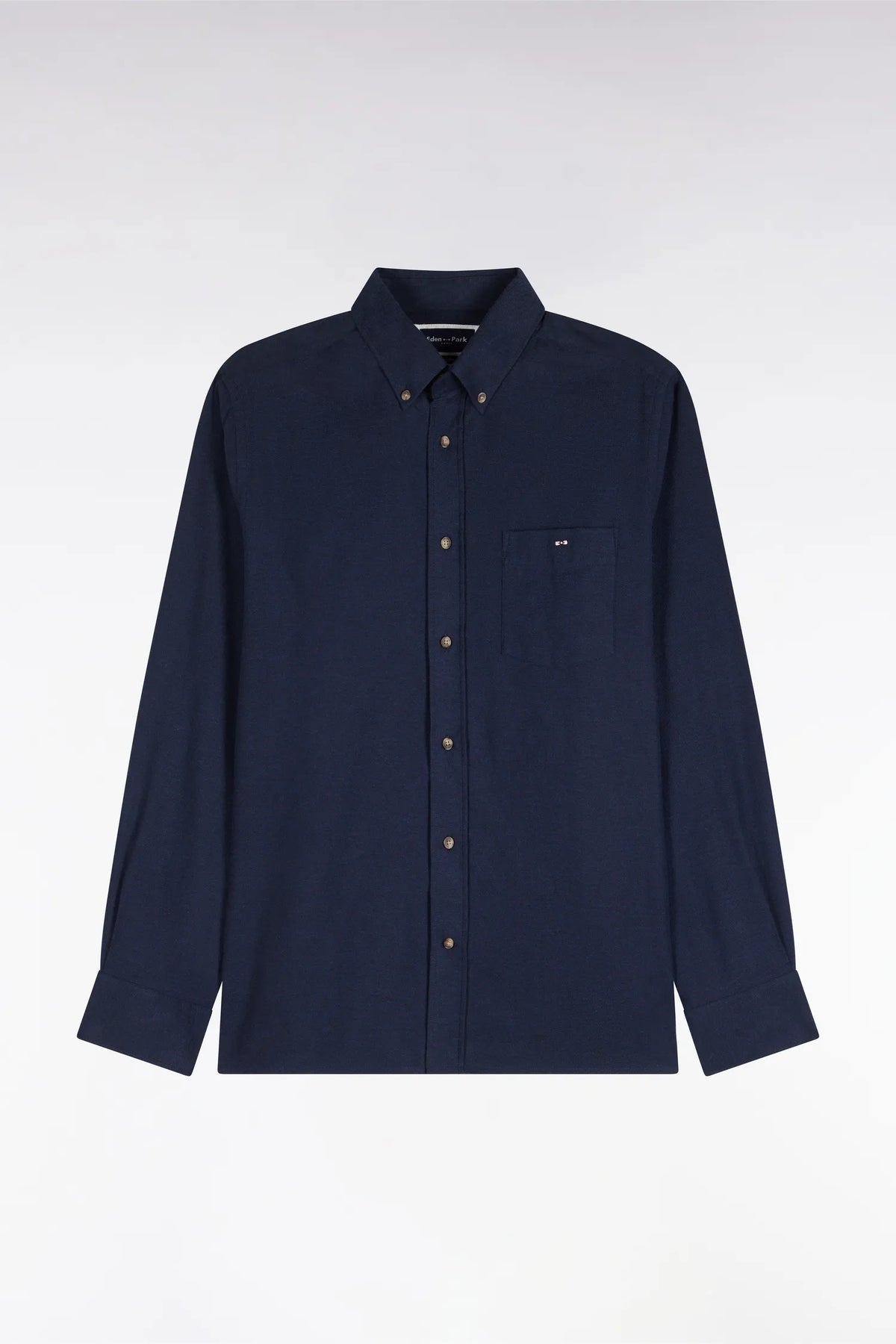 Eden Park  Men Plain Navy Cotton Shirt with a Straight Cut SKU: H26CHECL0051_BLF27 Image 02