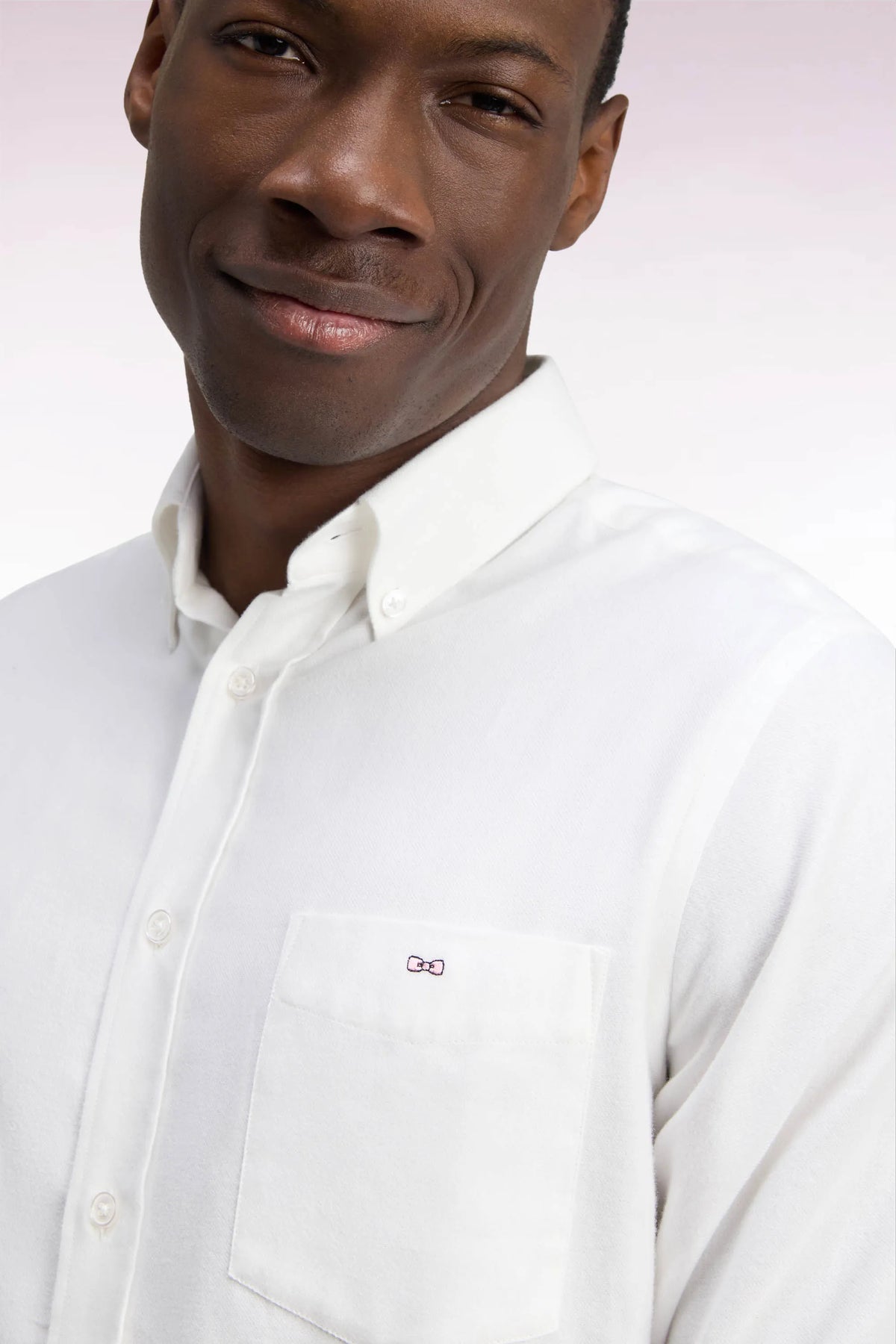 Eden Park  Men Plain Ivory Cotton Shirt with a Straight Cut SKU: H26CHECL0051_ECC Image 06
