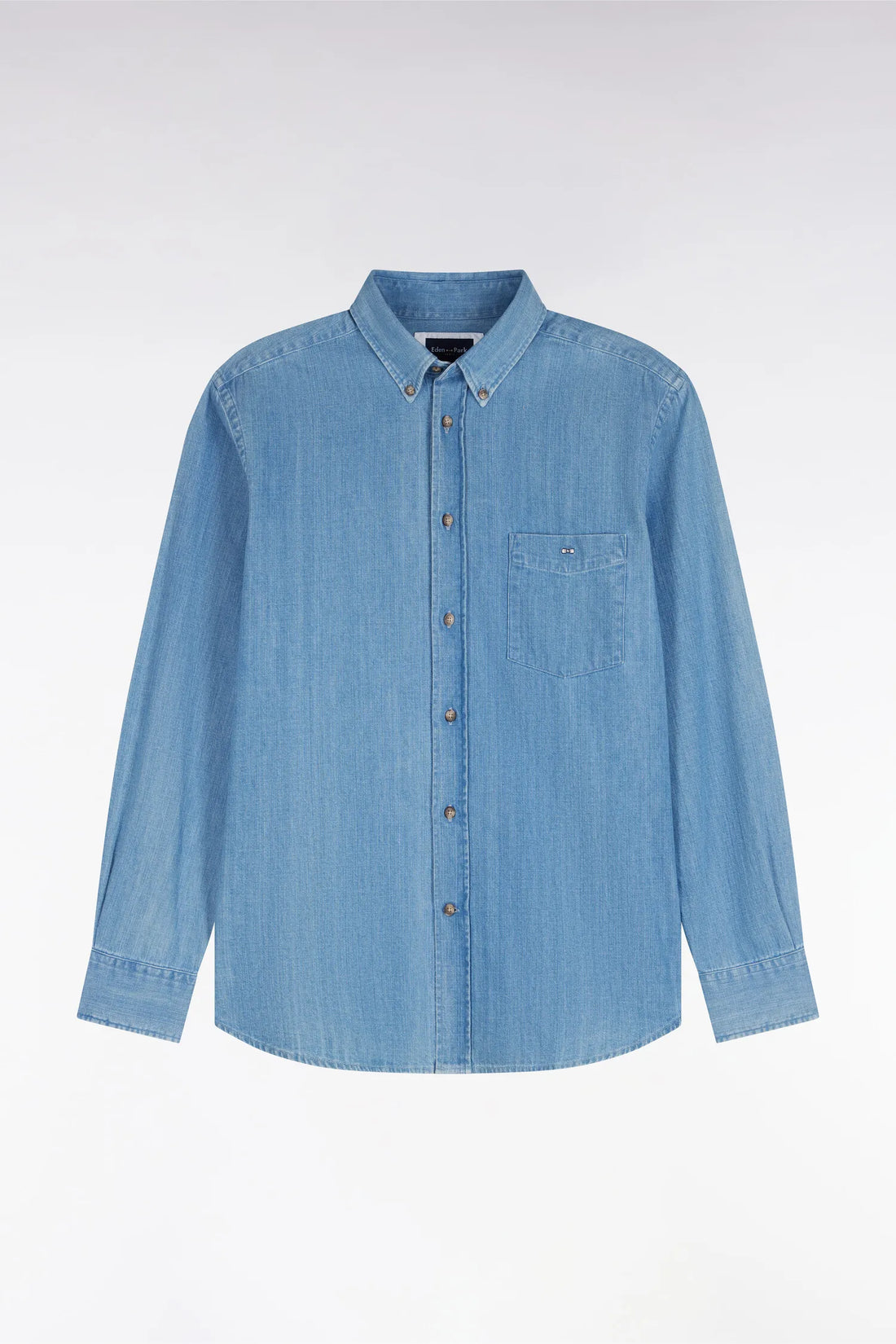 Eden Park  Men Straight Cut Sky Denim Shirt SKU: H26CHECL0078_BLC6 Image 02