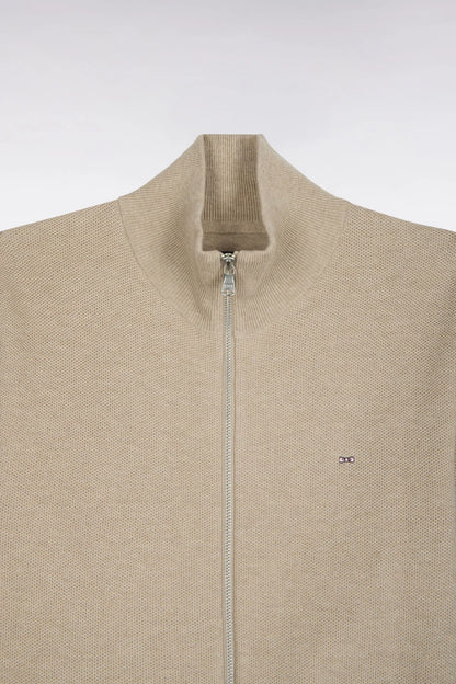 Eden Park 0 Men Zipped Beige Cotton Cardigan Straight Cut SKU: H26MAICA0002_BEM30 Image 05