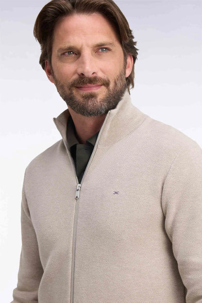 Eden Park 0 Men Zipped Beige Cotton Cardigan Straight Cut SKU: H26MAICA0002_BEM30 Image 06