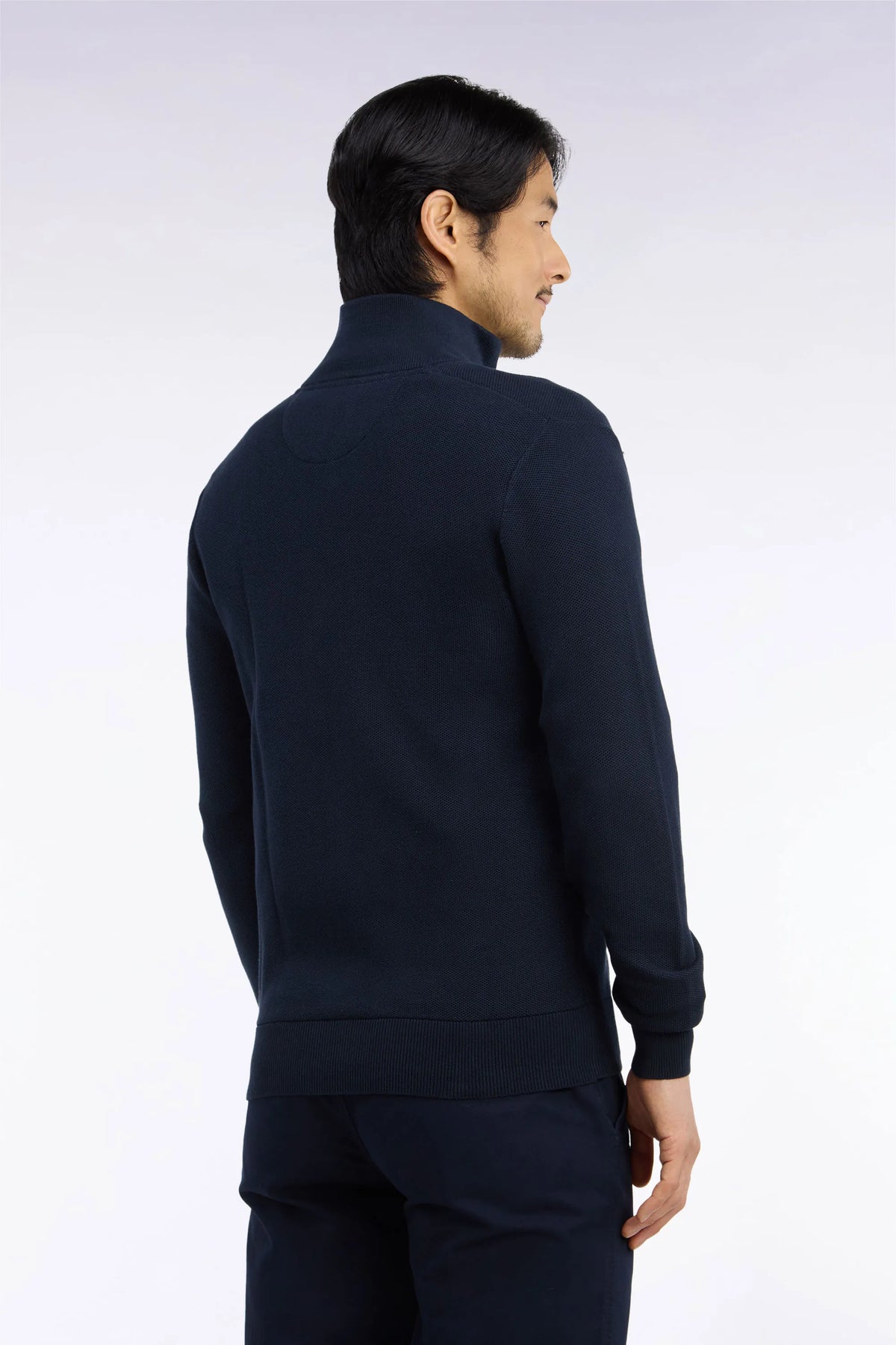 Eden Park 0 Men Zipped Navy Cotton Cardigan Straight Cut SKU: H26MAICA0002_BLF Image 04