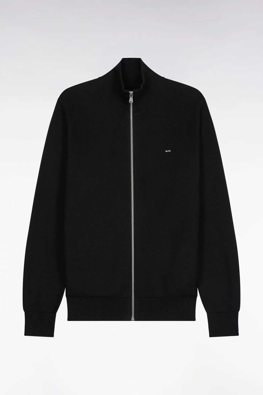 Eden Park 0 Men Straight Cut Black Cotton Zip-Up Cardigan SKU: H26MAICA0002_NO Image 02