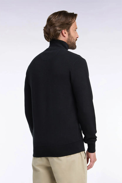 Eden Park 0 Men Straight Cut Black Cotton Zip-Up Cardigan SKU: H26MAICA0002_NO Image 04