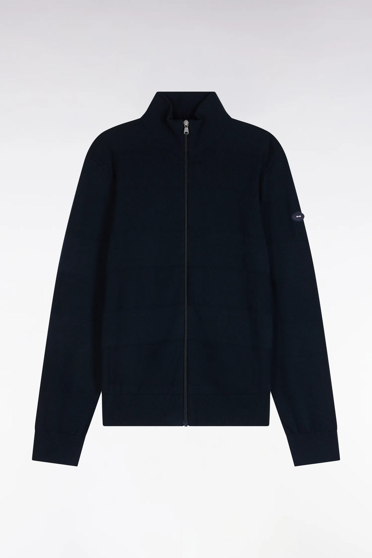 Eden Park 0 Men Straight Cut Navy Cotton and Viscose Golf Cardigan SKU: H26MAICA0018_BLF Image 02
