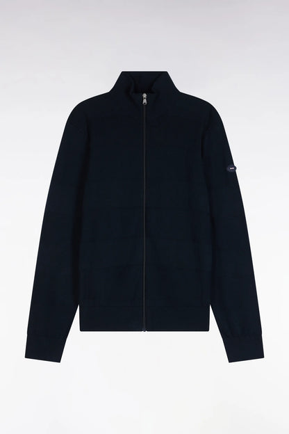 Eden Park 0 Men Straight Cut Navy Cotton and Viscose Golf Cardigan SKU: H26MAICA0018_BLF Image 02