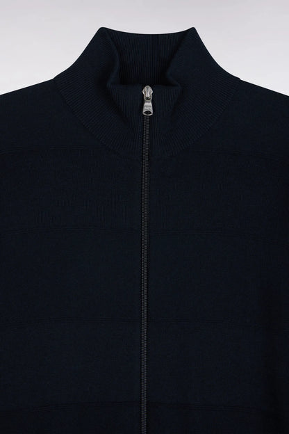 Eden Park 0 Men Straight Cut Navy Cotton and Viscose Golf Cardigan SKU: H26MAICA0018_BLF Image 05