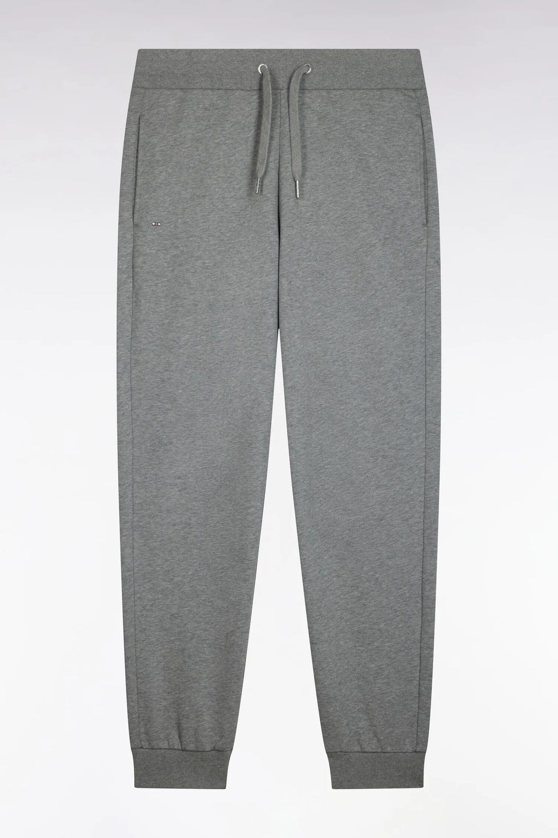 Eden Park  Men Plain Grey Cotton Fleece Jogging Pants with a Straight Cut SKU: H26MAIJO0001_GRM19 Image 02