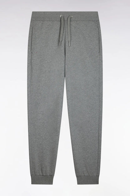 Eden Park  Men Plain Grey Cotton Fleece Jogging Pants with a Straight Cut SKU: H26MAIJO0001_GRM19 Image 02