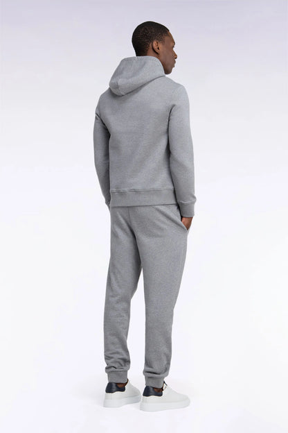 Eden Park  Men Plain Grey Cotton Fleece Jogging Pants with a Straight Cut SKU: H26MAIJO0001_GRM19 Image 04