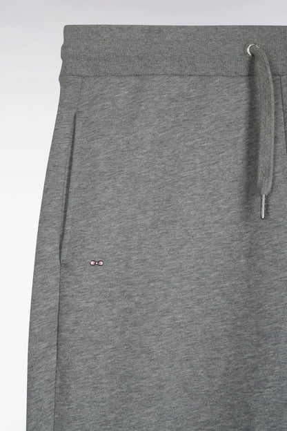 Eden Park  Men Plain Grey Cotton Fleece Jogging Pants with a Straight Cut SKU: H26MAIJO0001_GRM19 Image 05