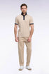 Eden Park  Men Beige Stretch Cotton Interlock Joggers with a Straight Cut SKU: H26MAIJO0005_BEC13 Image 01
