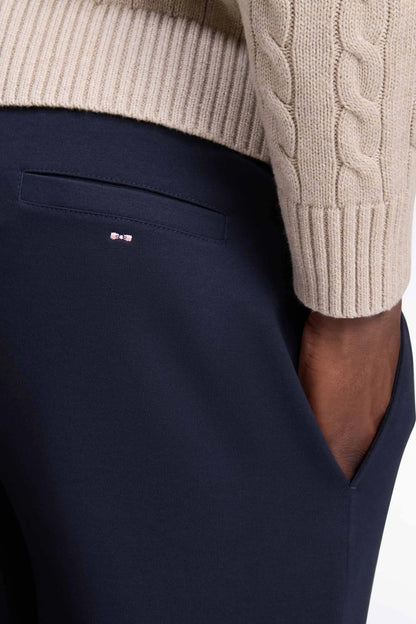 Eden Park  Men Straight-Cut Navy Stretch Cotton Interlock Joggers SKU: H26MAIJO0005_BLF Image 06