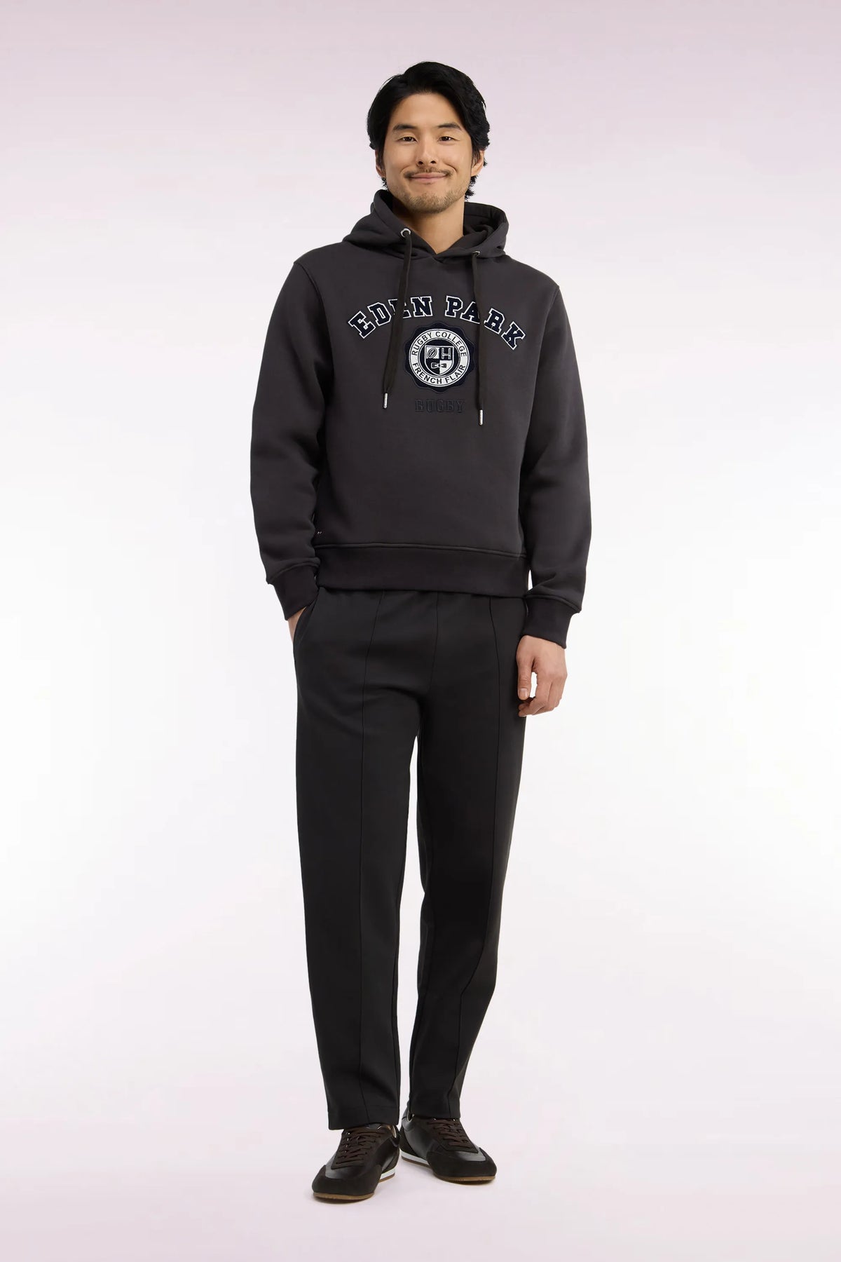Eden Park  Men Brown Stretch Cotton Interlock Joggers with a Straight Cut SKU: H26MAIJO0005_MAF1 Image 01