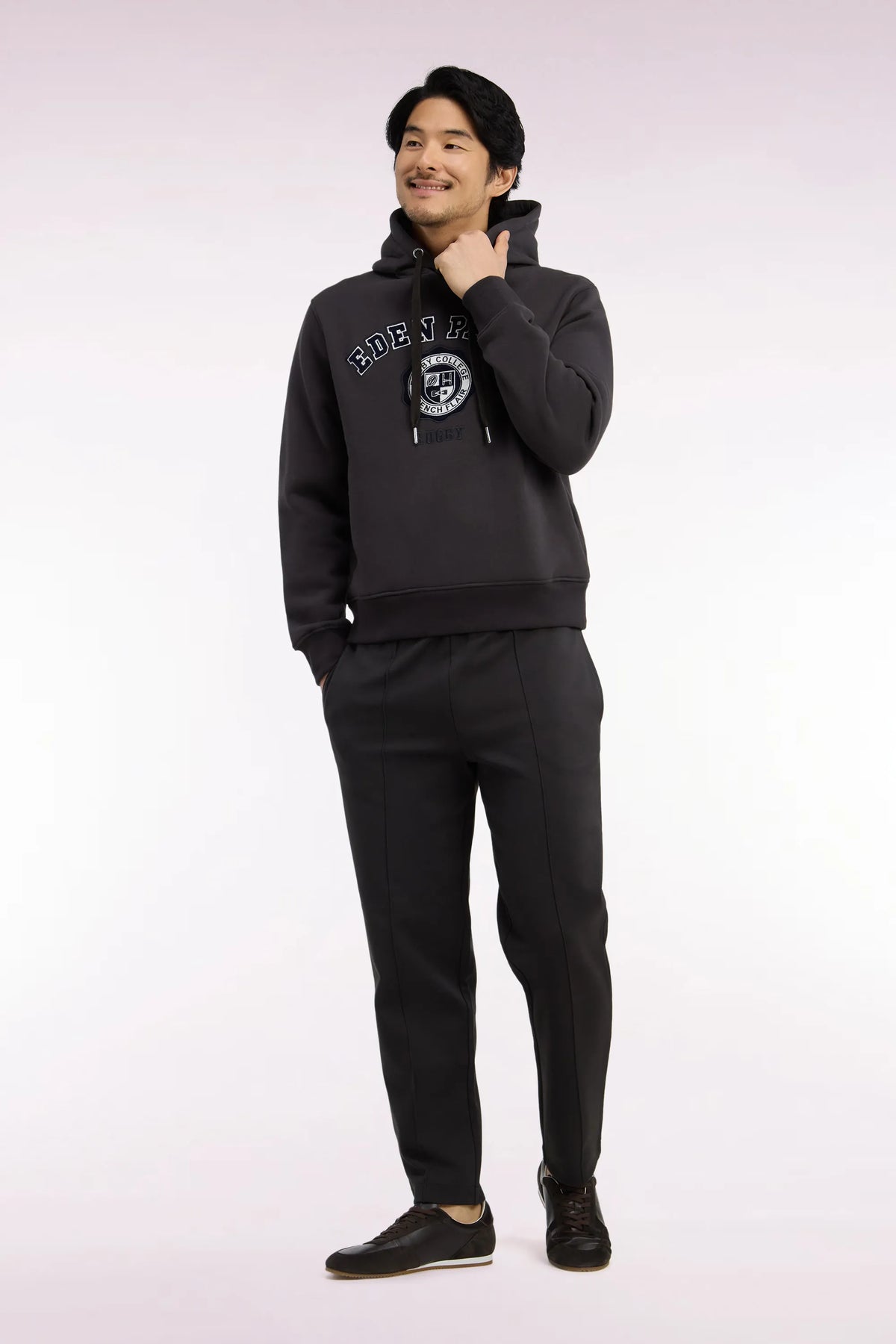 Eden Park  Men Brown Stretch Cotton Interlock Joggers with a Straight Cut SKU: H26MAIJO0005_MAF1 Image 03