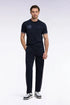 Eden Park  Men Navy Interlock Fleece Joggers with Pink Piping XV From France SKU: H26MAIJO0009_BLF Image 01
