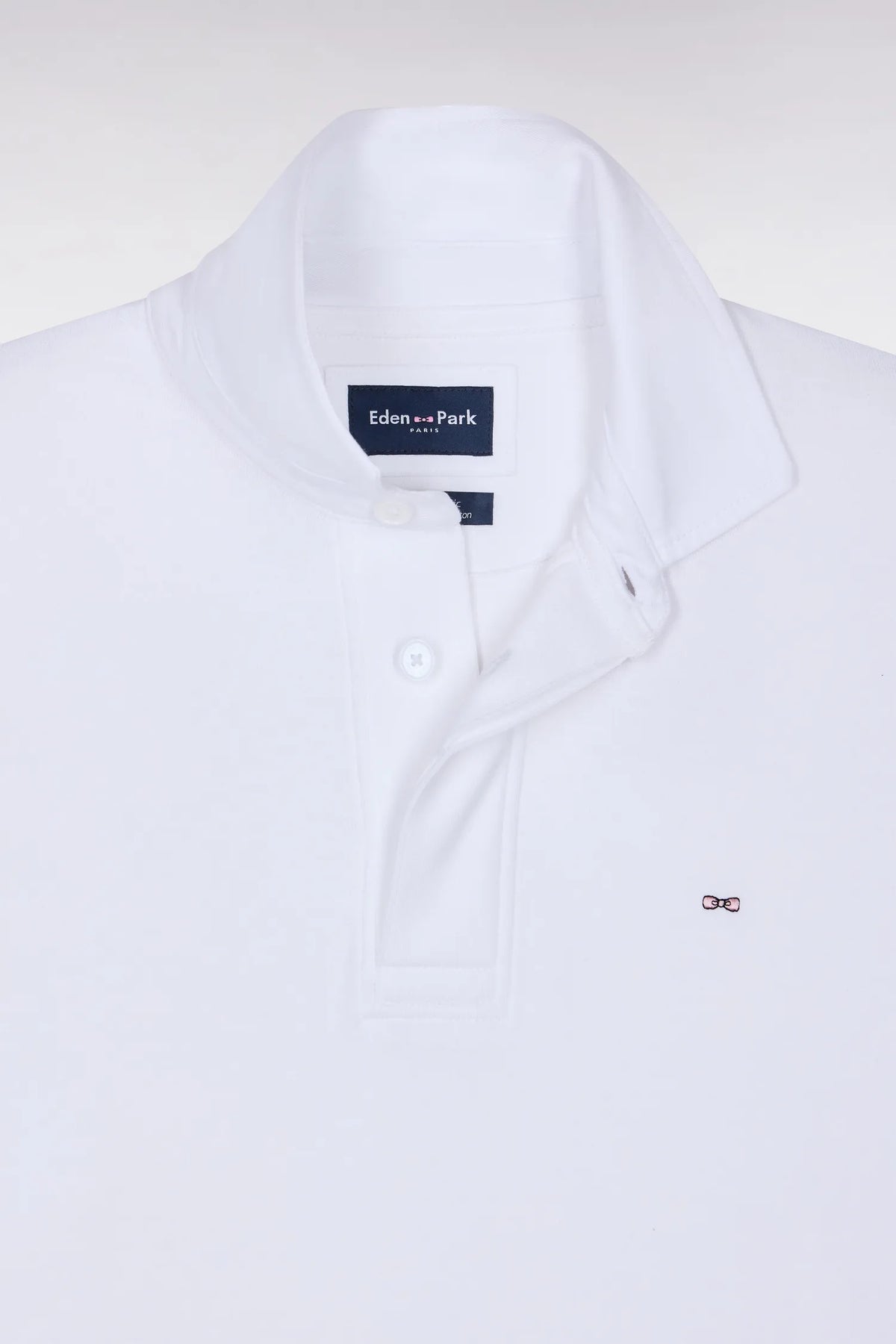 Eden Park 0 Men Long Sleeve Jersey in White Pima Cotton Straight Cut SKU: H26MAIML0002_BC Image 05