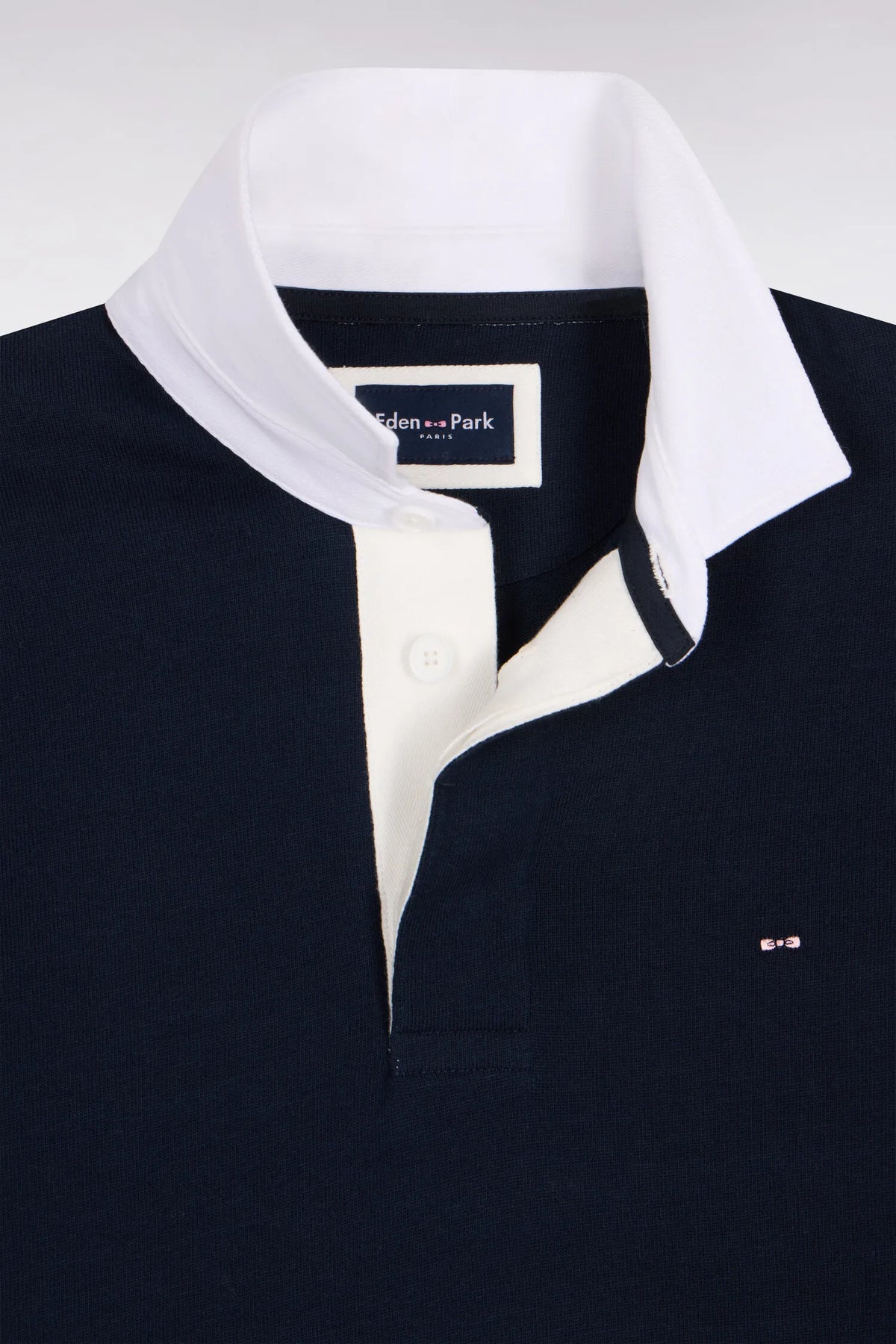 Eden Park  Men Navy Long-Sleeved Jersey with Contrasting White Details SKU: H26MAIML0020_BLF Image 05