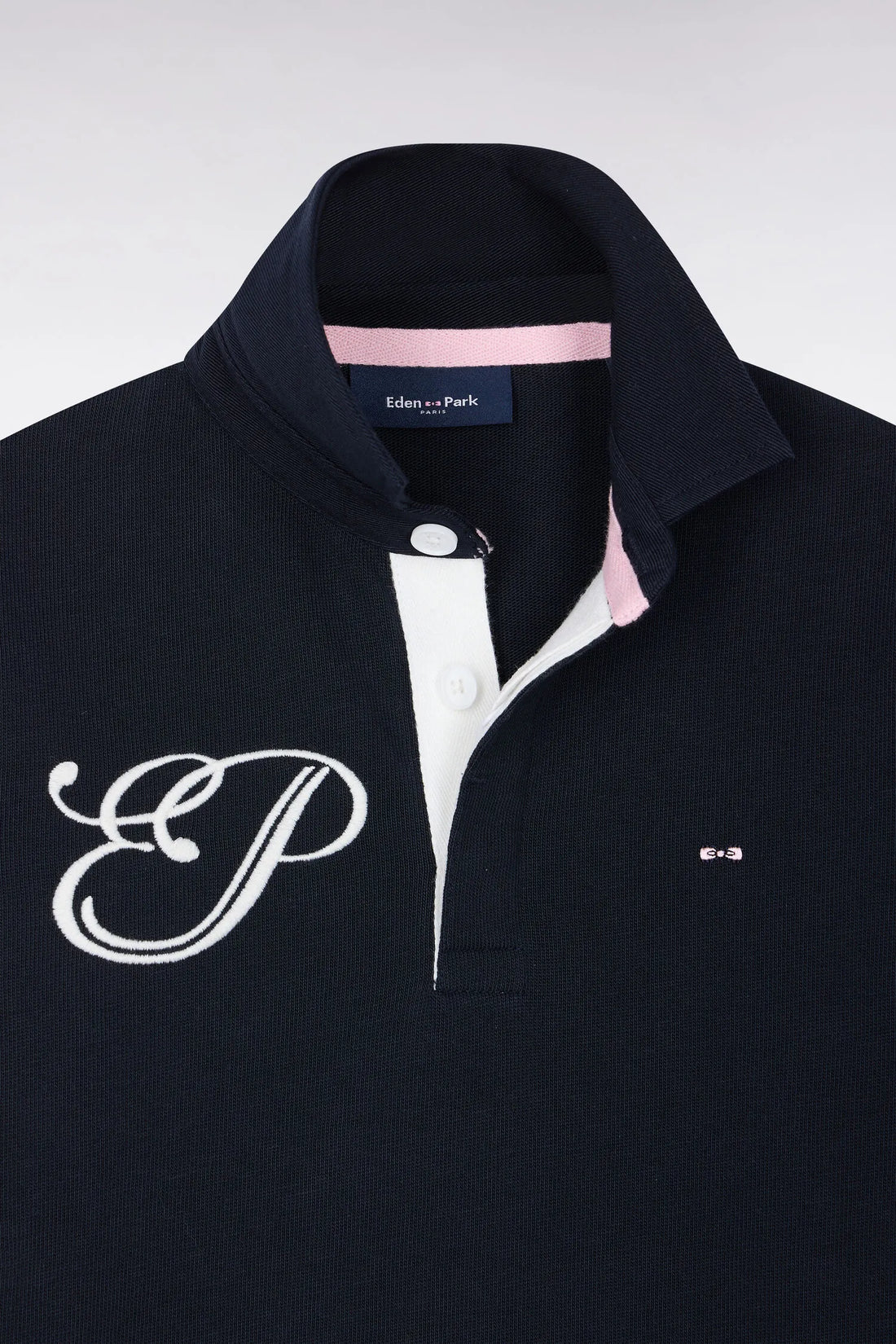 Eden Park 0 Boys Straight-Cut Embroidered Navy Cotton Long-Sleeved Jersey SKU: H26MAIML0028_BLF Image 02