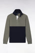 Eden Park 0 Boys Two-Tone Long-Sleeved Jersey in Khaki and Navy Cotton with a Straight Cut SKU: H26MAIML0030_KAF8 Image 01