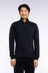 Eden Park  Men Long-Sleeved Polo Shirt in Black Stretch Cotton with Slim Fit SKU: H26MAIPL0005_NO Image 01