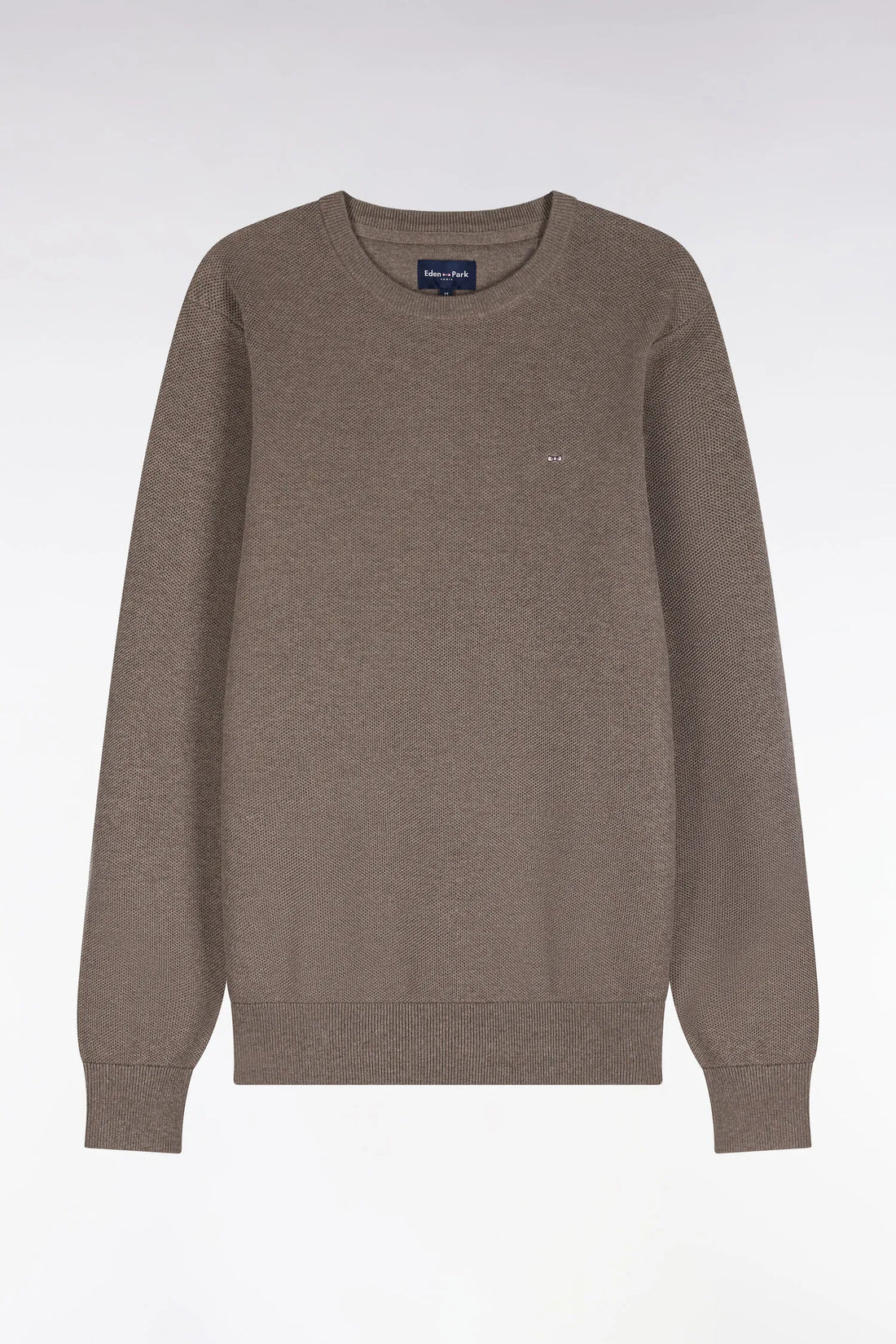 Eden Park 0 Men Grey Cotton Round-Neck Sweater with a Straight Cut SKU: H26MAIPU0005_GRM1 Image 02