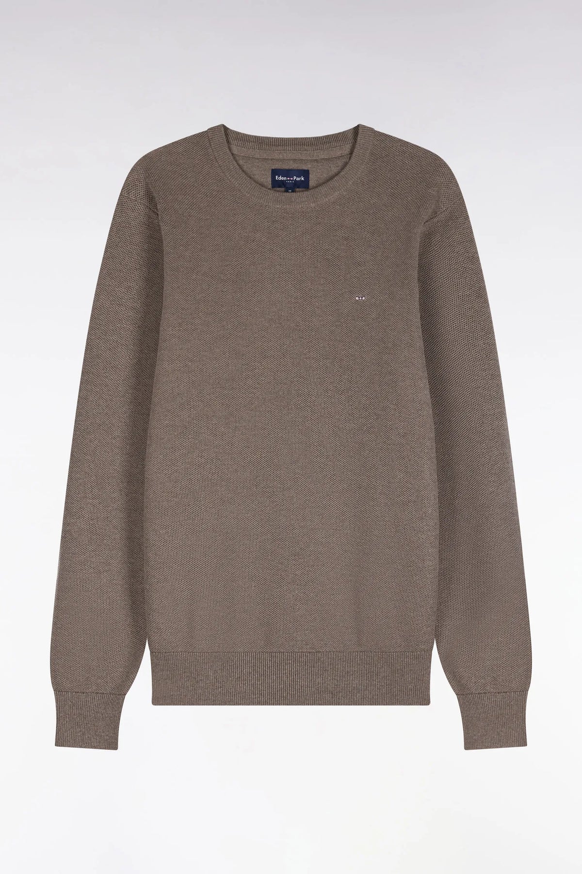 Eden Park 0 Men Grey Cotton Round-Neck Sweater with a Straight Cut SKU: H26MAIPU0005_GRM1 Image 02