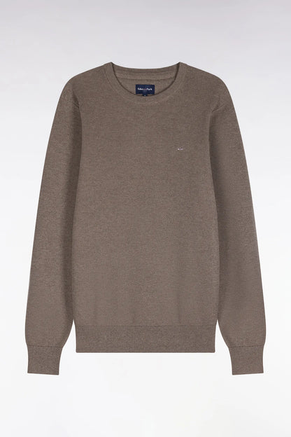 Eden Park 0 Men Grey Cotton Round-Neck Sweater with a Straight Cut SKU: H26MAIPU0005_GRM1 Image 02