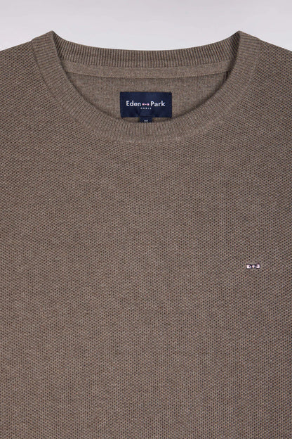 Eden Park 0 Men Grey Cotton Round-Neck Sweater with a Straight Cut SKU: H26MAIPU0005_GRM1 Image 05