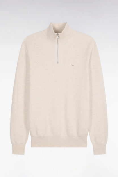 Eden Park 0 Men Straight-Cut Ecru Cotton Trucker Collar Sweater SKU: H26MAIPU0006_BEC15 Image 02