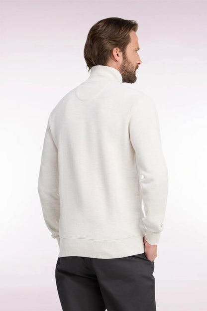 Eden Park 0 Men Straight-Cut Ecru Cotton Trucker Collar Sweater SKU: H26MAIPU0006_BEC15 Image 04