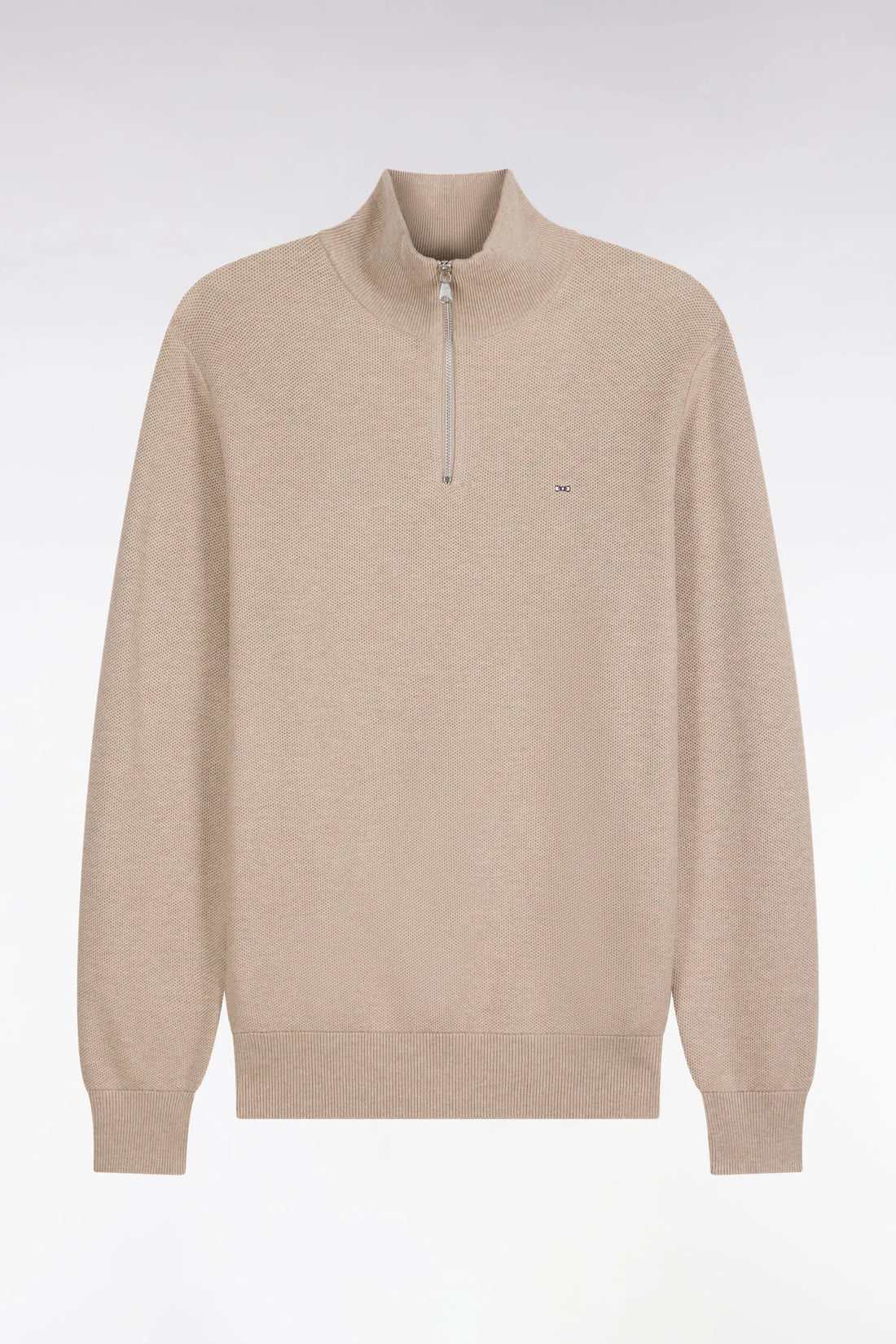 Eden Park 0 Men Straight-Cut Beige Cotton Trucker Collar Sweater SKU: H26MAIPU0006_BEM30 Image 02