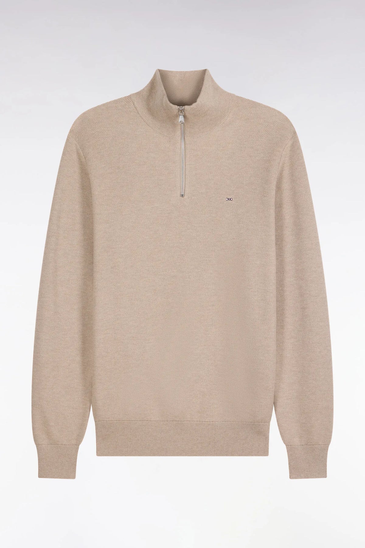 Eden Park 0 Men Straight-Cut Beige Cotton Trucker Collar Sweater SKU: H26MAIPU0006_BEM30 Image 02
