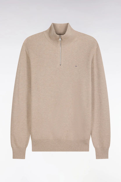 Eden Park 0 Men Straight-Cut Beige Cotton Trucker Collar Sweater SKU: H26MAIPU0006_BEM30 Image 02