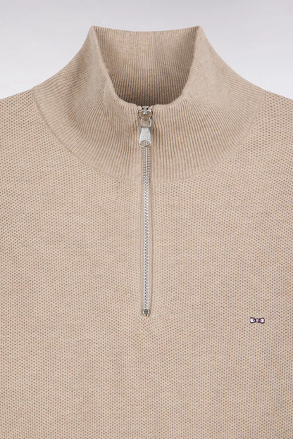 Eden Park 0 Men Straight-Cut Beige Cotton Trucker Collar Sweater SKU: H26MAIPU0006_BEM30 Image 05