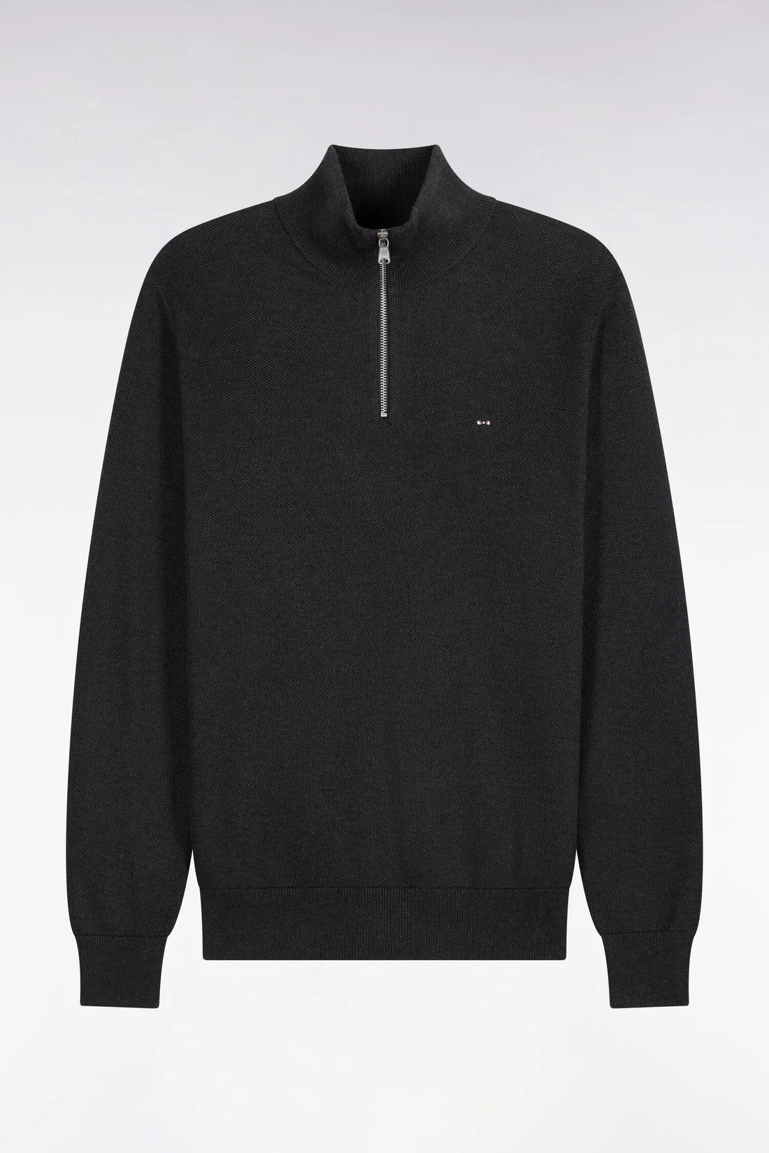 Eden Park 0 Men Straight-Cut Dark Grey Cotton Trucker Collar Sweater SKU: H26MAIPU0006_GRF7 Image 02