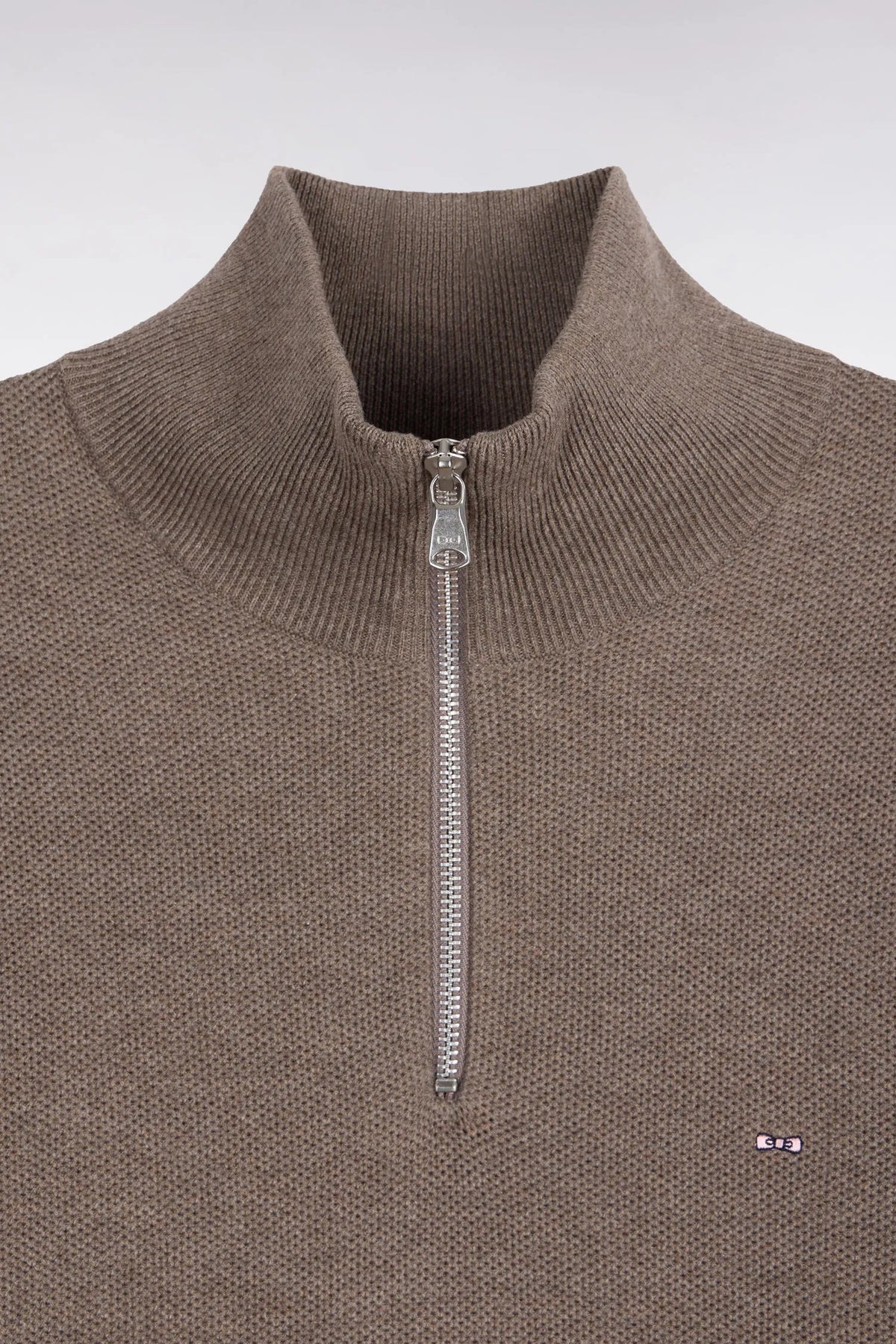 Eden Park 0 Men Trucker Collar Sweater in Anthracite Grey Cotton with a Straight Cut SKU: H26MAIPU0006_GRM1 Image 05