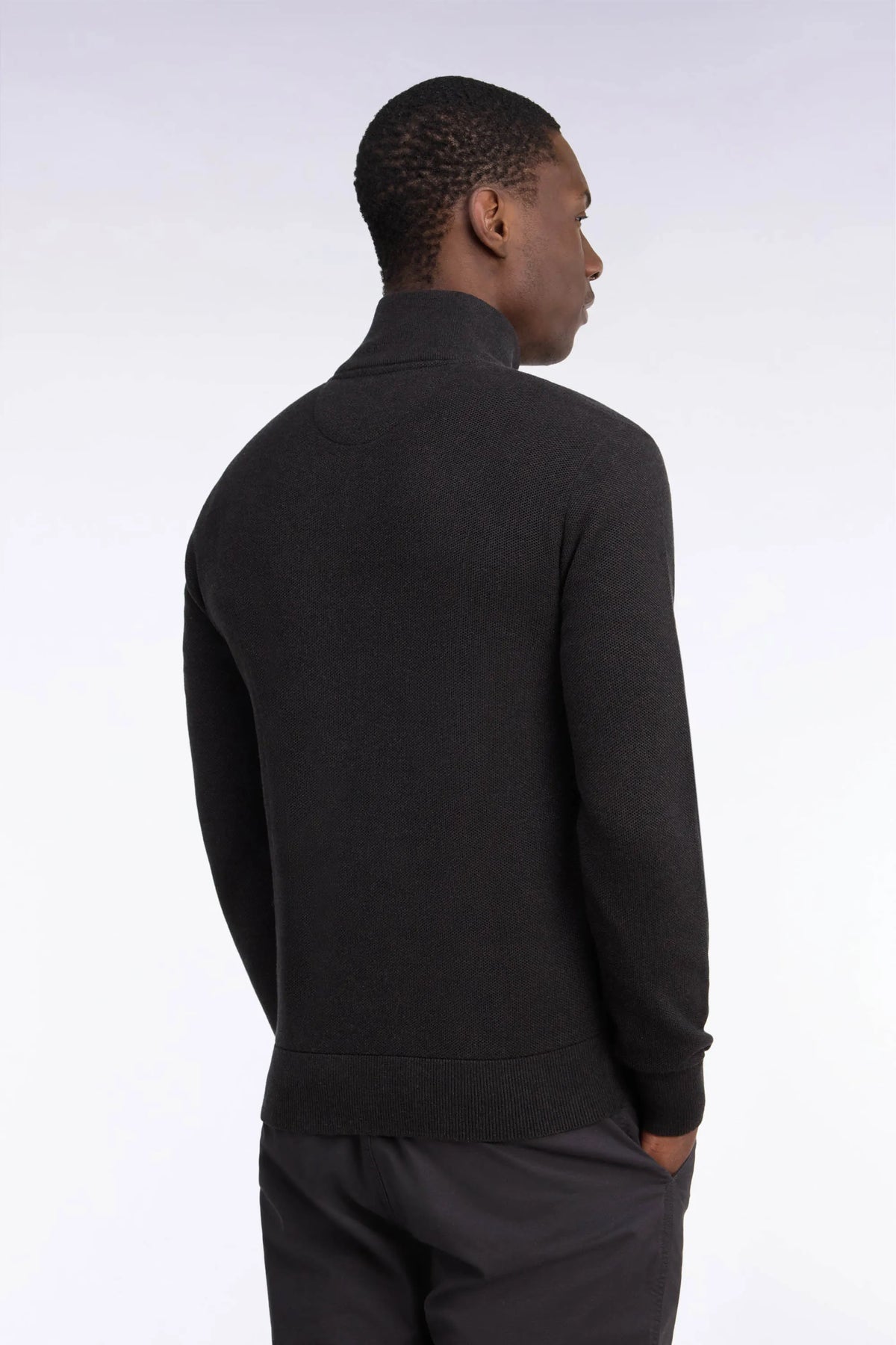 Eden Park 0 Men Straight-Cut Brown Cotton Trucker Collar Sweater SKU: H26MAIPU0006_MAF1 Image 04