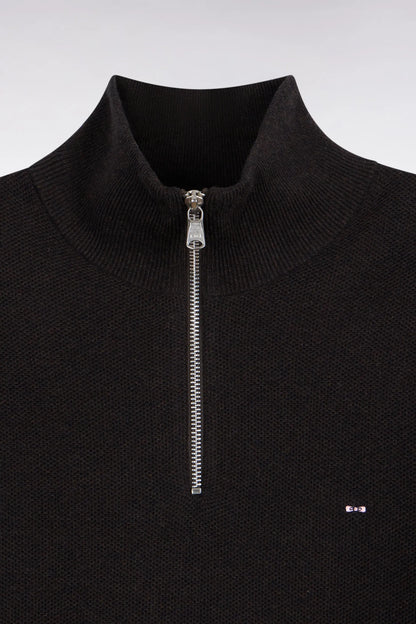 Eden Park 0 Men Straight-Cut Brown Cotton Trucker Collar Sweater SKU: H26MAIPU0006_MAF1 Image 05