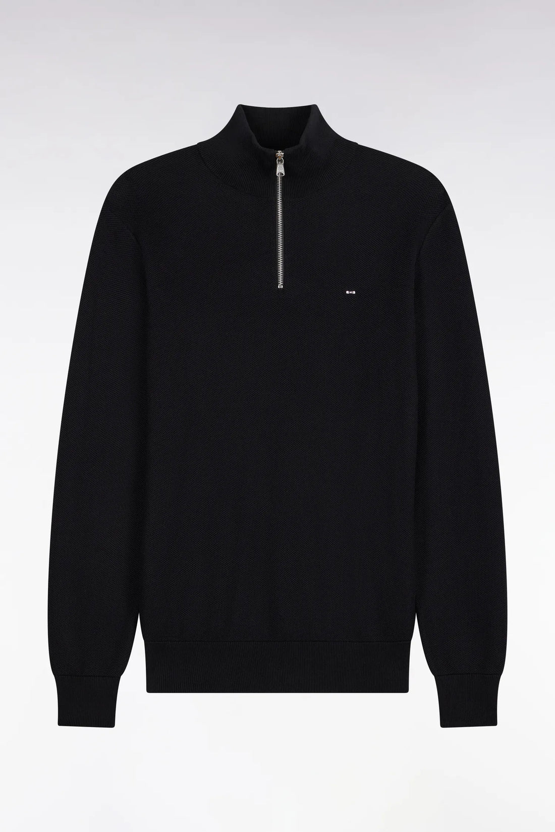 Eden Park 0 Men Straight-Cut Black Cotton Trucker Collar Sweater SKU: H26MAIPU0006_NO Image 02