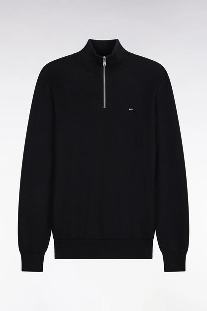 Eden Park 0 Men Straight-Cut Black Cotton Trucker Collar Sweater SKU: H26MAIPU0006_NO Image 02