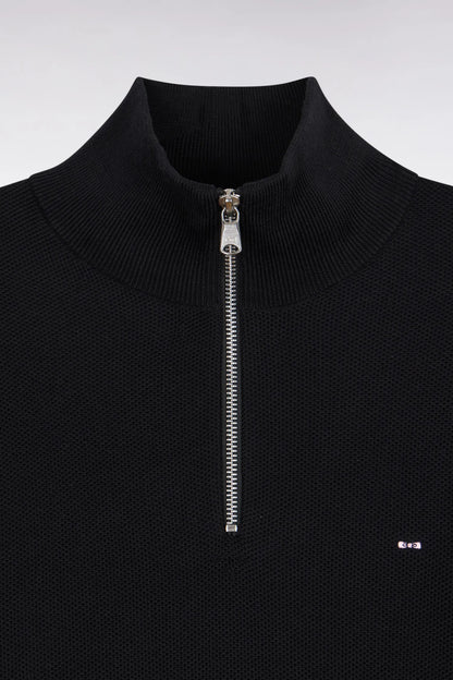 Eden Park 0 Men Straight-Cut Black Cotton Trucker Collar Sweater SKU: H26MAIPU0006_NO Image 05