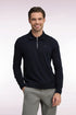Eden Park 0 Men Straight-Cut Black Cotton and Viscose Zip-Up Polo Collar Sweater SKU: H26MAIPU0040_NO Image 01