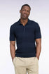 Eden Park 0 Men Short-Sleeved Golf Sweater with Polo Collar in Cotton and Navy Viscose with a Straight Cut SKU: H26MAIPU0067_BLF Image 01