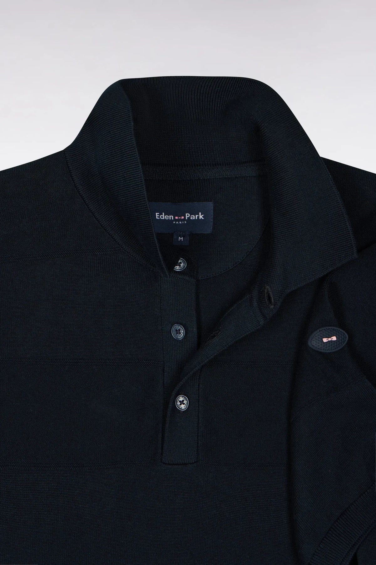 Eden Park 0 Men Short-Sleeved Golf Sweater with Polo Collar in Cotton and Navy Viscose with a Straight Cut SKU: H26MAIPU0067_BLF Image 05