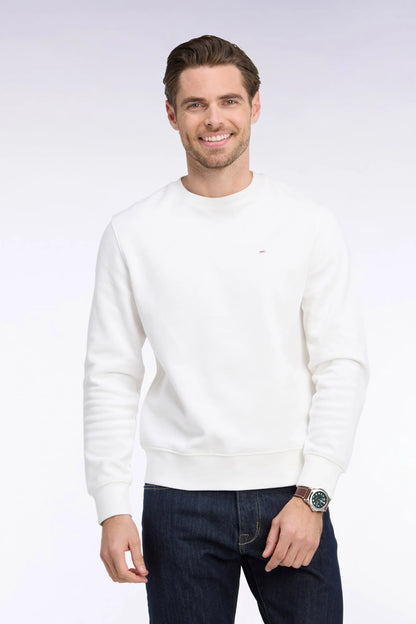Eden Park 0 Men Straight-Cut Ecru Cotton Fleece Crewneck Sweatshirt SKU: H26MAISW0001_BEC15 Image 01