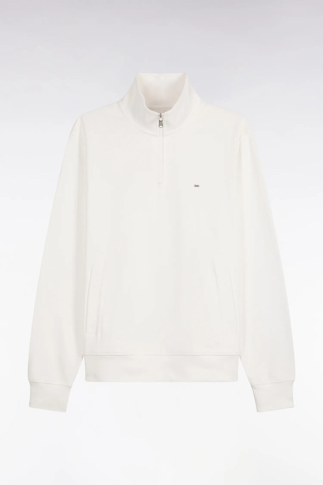 Eden Park 0 Men Straight-Cut Ecru Cotton Fleece Trucker Collar Sweatshirt SKU: H26MAISW0002_BEC15 Image 02