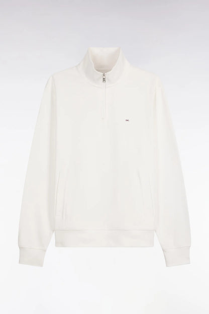 Eden Park 0 Men Straight-Cut Ecru Cotton Fleece Trucker Collar Sweatshirt SKU: H26MAISW0002_BEC15 Image 02
