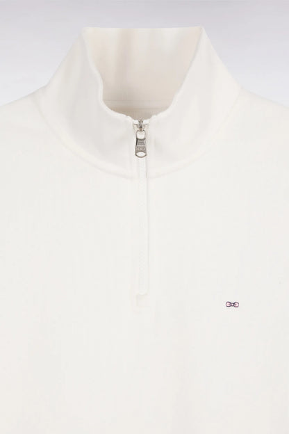 Eden Park 0 Men Straight-Cut Ecru Cotton Fleece Trucker Collar Sweatshirt SKU: H26MAISW0002_BEC15 Image 05